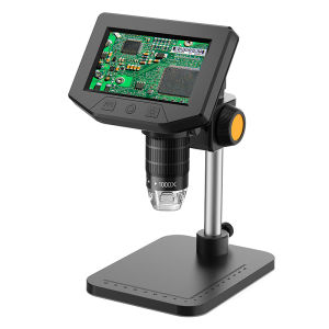 Camera Kính Hiển Vi Kỹ Thuật Số Với Màn Hình 43 8 Đèn LED Chân Đế Có Thể Điều Chỉnh Độ Phóng Đại 50-1000X Kính Lúp Điện Tử Để Sửa Chữa Đồng Hồ