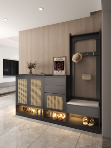 New Rattan Large Capacity Shoe Cabinet