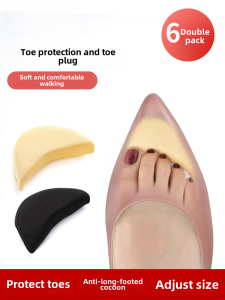 6 Pairs of Sponge High Heels Toe Inserts Mens Pain Relief Half Size Footbeds Anti Slip Comfortable Shoe Accessories
