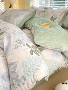 Pure Cotton Floral New Countryside Style Single Quilt Cover Bedding Set 150x200cm Spring Autumn Four-Piece Set Bedding Accessories