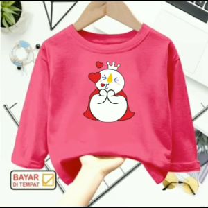 Kaos atasan anak usia 1-12 tahun Mixue Kiss Me lengan panjang