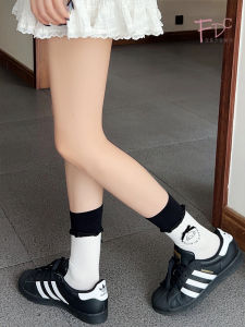 FDC Japanese Style Sweet Tube Socks Ballet Style Socks for Women Calf Socks Summer Thin Pure Cotton Ins Bunching Socks