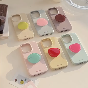 ขาตั้งคริสตัลสีสันสดใสพร้อมเคสนุ่มแบบมินิมอลสำหรับ iPhone 12 13 14 15 16 17 Pro Max เคสสำหรับ iPhone 17