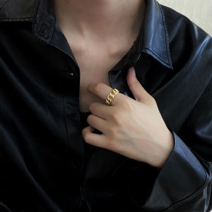 Beautiful View Alloy Ring with Adjustable Chain Fashionable INS Trendy Design Simple and Stylish Suitable for Women