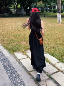 Elegant Womens Sleeveless Round Neck Ruched Dress With Slim Fit A-Line Long Casual Style