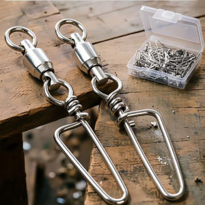 20pcs Stainless Steel Fishing Swivels High Strength Ball Bearing Snap Swivels for Saltwater Durable Fishing Accessories