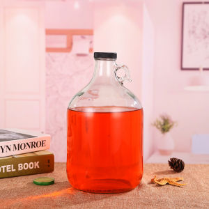 Large Glass Bottle California Wine Bottle 6kg Self-Made Sealed Jar Red Wine Bottle Soaking Wine Bottle Home Grape Winemaking Bottle