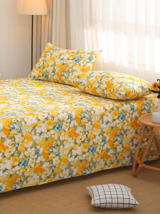 Immersive Beautiful Oil Painting Style Pure Cotton Bed Sheet Single Piece 100% Cotton Diagonal Pattern Flower Design Bedding