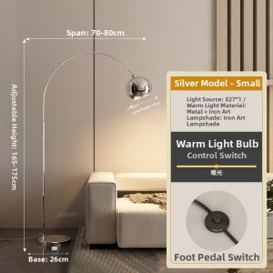 BAISHIDENG | Fishing Floor Lamp Minimalist Luxury Silver