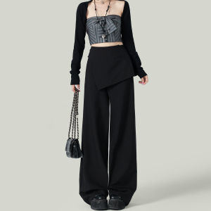 High Waist Suit Pants Womens Casual Straight Leg Pants Tummy Covering Slimming Design La Chapelle Fall 2025 New Style