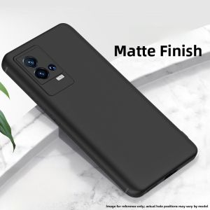 Henyou | Matte Black Silicone Phone Case For Iqoo9 Pro Vivo Iqoo Love Cool 9 Protective Shell Full Lens Coverage Anti-Fall For Men And Women