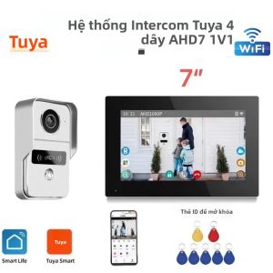 Hệ Thống Liên Lạc Video Kỹ Thuật Số 4 Dây 7/10.1 Inch Không Dây WIFI 1080P Camera Cửa Có Màn Hình Với Thẻ Tuya Mở Khóa Để Bảo Mật Gia Đình