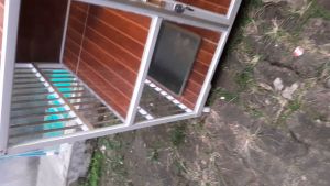 KANDANG KUCING ALUMUNIUM FULLSET MAINAN ATAP KERAMIK