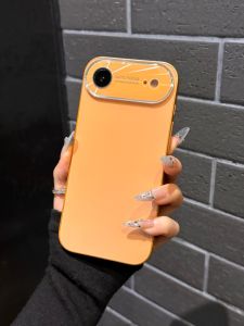 Matte iPhone Case with Lens Film Full Cover for Apple 17Air 16ProMax New Model Large View Window 15 17Pro Couple 14 Anti-Slip 13 Men 12 Women High Protection Cover