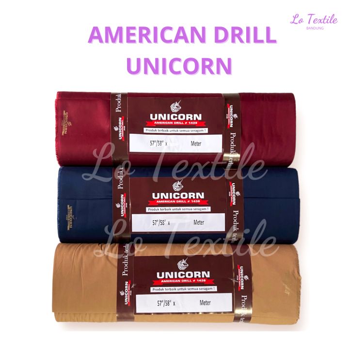 Kain American Drill Unicorn 0.5 Meter - Bahan Kain Celana Formal Kantor Seragam PDL Premium