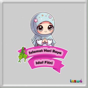 Topper cake buket hang tag selamat hari raya idul fitri