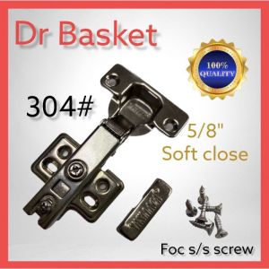 READYSTOCK sus304 stainless steel 5/8" hydraulic kitchen wardrobe cabinet furniture soft close hinges