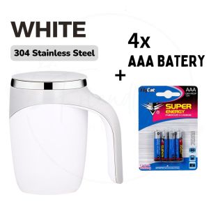 「READY STOCK」304 Stainless Steel Self Stirring Mug Thermal Cup Electric Lazy Insulated Cup Coffee Milk Mixing Mug