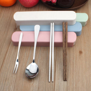 Special Offer Portable Stainless Steel Spoon Fork Chopsticks Set Student Korean Style Creative Cute Outdoor Travel Portable Tableware