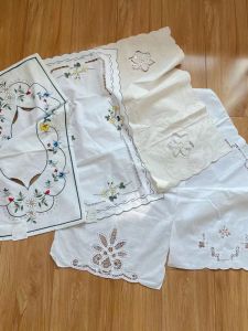 Pure Cotton Embroidered Hollow out Cup Mat Table Flag Multi-Functional Cover Cloth Dining Table Cloth Art Home Use