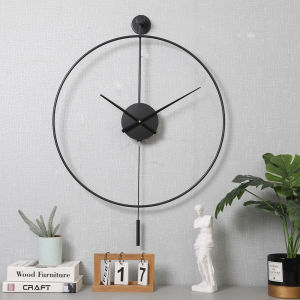 Nordic Style Creative Fashion Swing Wall Clock Retro Design Mute Clock for Home Living room Decor Bar Wall Clocks