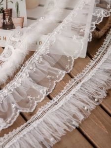 White Lace Accessories Mesh Handmade DIY Cuff Collar Skirt Hem Doll Clothes Decorative Clothing Fabric