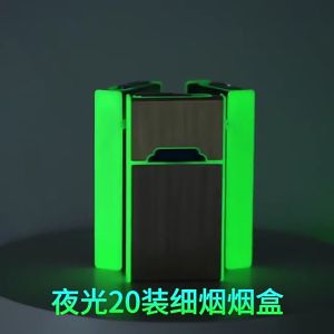 New 2 In 1 Luminous Cigarette Case 20pcs USB Rechargeable Cigarette Lighter Windproof and Dropproof Cigarette Case Gift