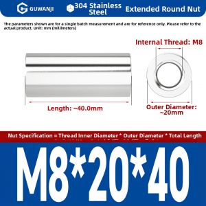 Stainless Steel Extension Flat Head Knurled Hand Tightening Nut