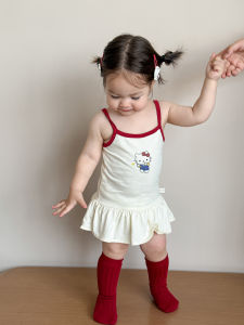 Sweet Summer Thin Cartoon Dress for Baby Girls Cute Strap Vest Skirt Infant Clothes Breathable Soft mid Waist Length Dress