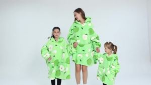 Pokemon Family Pajamas: New Cold-Proof Clothes & Hooded Sweater Children Wearable Blanket