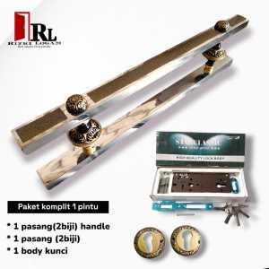 satu pasang set kunci handel pintu antik panjang 45cm 60cm 80cm 100cm Tarikan pintu satu set murah