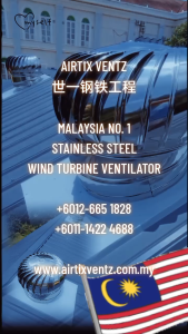 AIRTIX VENTZ AT-0019 100% Stainless Steel 304 Wind Turbine Ventilator IN-24 / MM-600 (With Installation In KL / KUALA LUMPUR MALAYSIA)