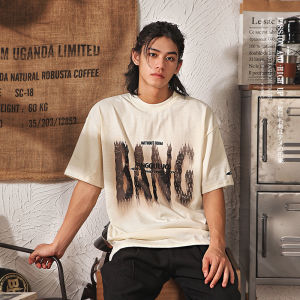 เสื้อยืดคอกลมแขนสั้นผ้าฝ้ายแท้สไตล์อเมริกัน ทรงหลวม แฟชั่นฤดูร้อน ลาย Graffiti สำหรับผู้ชาย ทรงหลวม แฟชั่นอเนกประสงค์