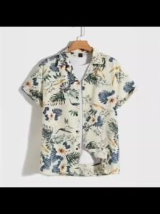 Size S-3XL Mens Printed Short Sleeve T-Shirts Hawaii Lapel Shirts Casual Beach Clothes Tops