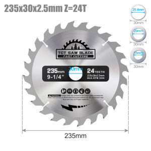 XCAN 1pc 235mm Carbide Circular Saw Blade 24/40/48T TCT Wood Cutting Disc Carbide Tipped Blade for Woodworking Cutting Tools