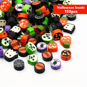 150 Hạt Cườm Đất Sét Mềm 10mm Chủ Đề Halloween Dùng Làm Đồ Trang Sức Tự Làm Kiểu Dáng Ngẫu Nhiên Phụ Kiện Làm Đồ Trang Sức Bằng Đất Sét