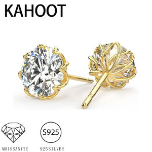 925 silver 1 carat*2 moissanite octagonal classic high-grade petal earrings