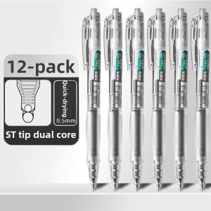 deli | Fast Drying Smooth Double Ball ST Head Student and Office Use Pen 0.5mm