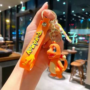 Takara Tomy | Pokemon Keychain Pikachu Anime Action Figure Toy Kawaii Cartoon Fashion Charmander Psyduck Doll Keyring Car Bag Widget Kid Gift
