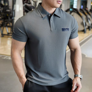 เสื้อยืดคอโปโลแขนสั้นทรงสลิมฟิตสำหรับผู้ชาย ผ้าโพลีเอสเตอร์ ระบายอากาศได้ดี ดูดซับเหงื่อ สำหรับผู้ชายที่ออกกำลังกาย ฤดูใบไม้ผลิ 2024