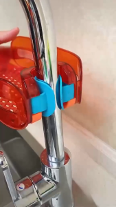 Multipurpose Plastic Faucet Drain Basket Shelf Sink-Strainer Hangs on Faucet for All Sinks