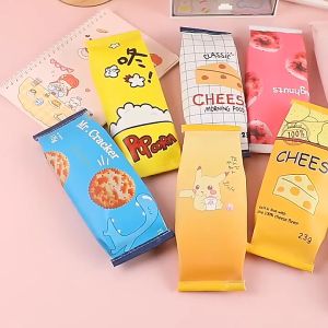 Zipper Leather Cute Pencil Case Creative Make Up Tool Beg PU Pencil Bag Student School Office Stationary Storage 趣味零食笔袋