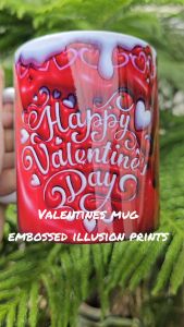 Valentines Mug: Ceramic Mug with 3D Embossed Illusion Prints