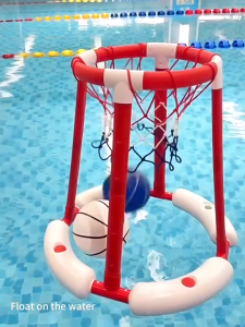 Swimming Pool Basketball Hoop Set Water Basketball Hoop Inflatable Pool Float Hoop Set Kids and Adults Swimming Game Toys