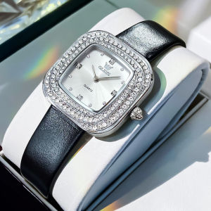 OLEVS 5512 Women Fashion Quartz Watch Gift Square-dial Leather Watchband Wristwatch