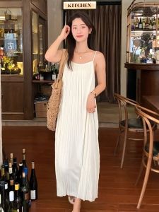 🌟CORE🌟dresses women new style 2025 Sweet Pleated Loose Suspenders Dress Slouchy Style Solid Color Dress High-end Long Dress