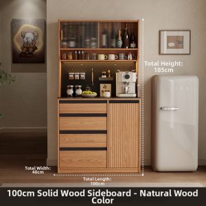 Dining Side Storage Cabinet Walnut Color