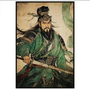 Tranh chân dung tướng quân cổ trang.Tranh treo tường dán tườngsơn dầucanvas trang trí.CGI-1775