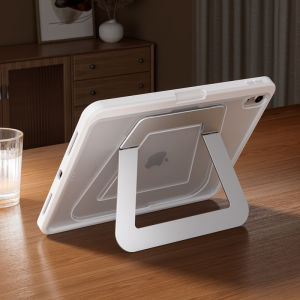 Multi-Angle Aluminum Kickstand Case for iPad 11th Generation Case A16 2025Pencil Holder Translucent Frosted Hard Back Protective Shockproof Case for iPad Air 11 2025 2024Pro 11 2024 2022 2021 2020Air 5 4iPad 10th 9th 8th 7th GenMini 7 6Air 13Pro 13
