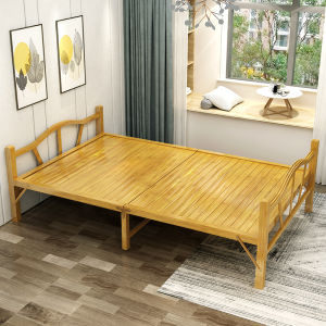 Bamboo Bed Folding Bed Cool Bed Single Bed Double Bed Simple Childrens Bed Multifunctional Solid Wood Bed Office Noon Break Bed